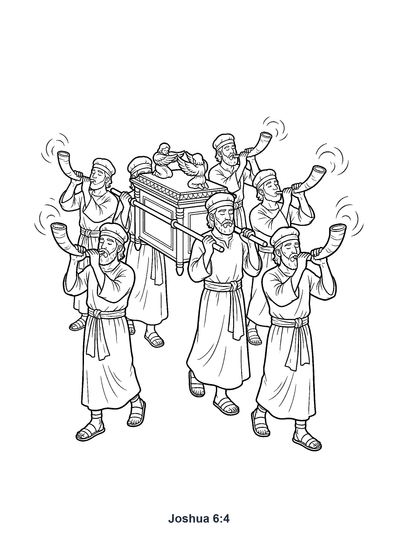Joshua 6:4 Coloring Page