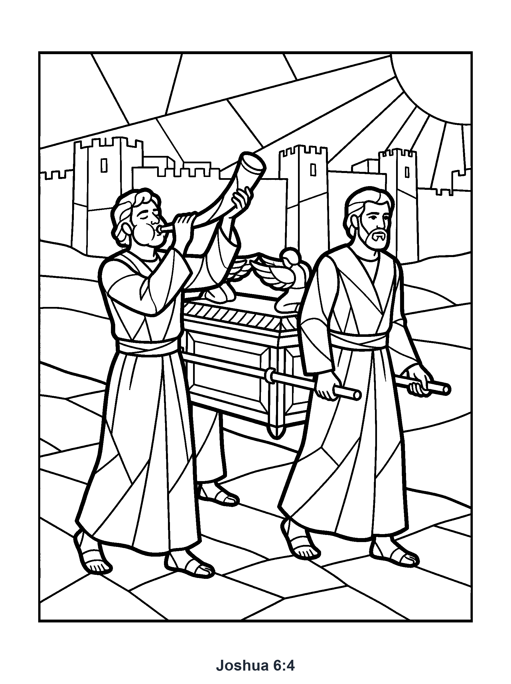 Joshua 6:4 Coloring Page