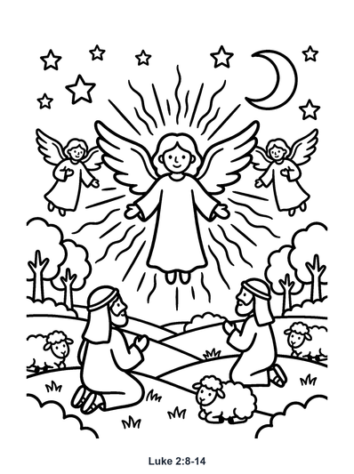 Luke 2:8 Coloring Page
