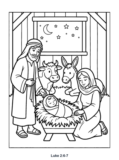 Luke 2:6 Coloring Page