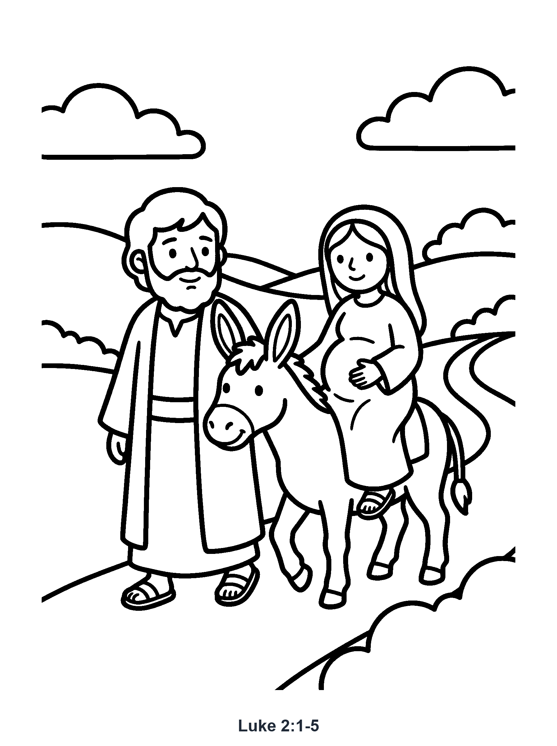 Luke 2:1-5 Coloring Page