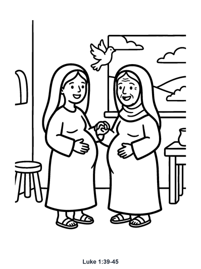 Luke 1:39 Coloring Page