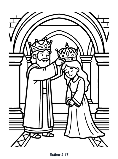Esther 2:17 Coloring Page