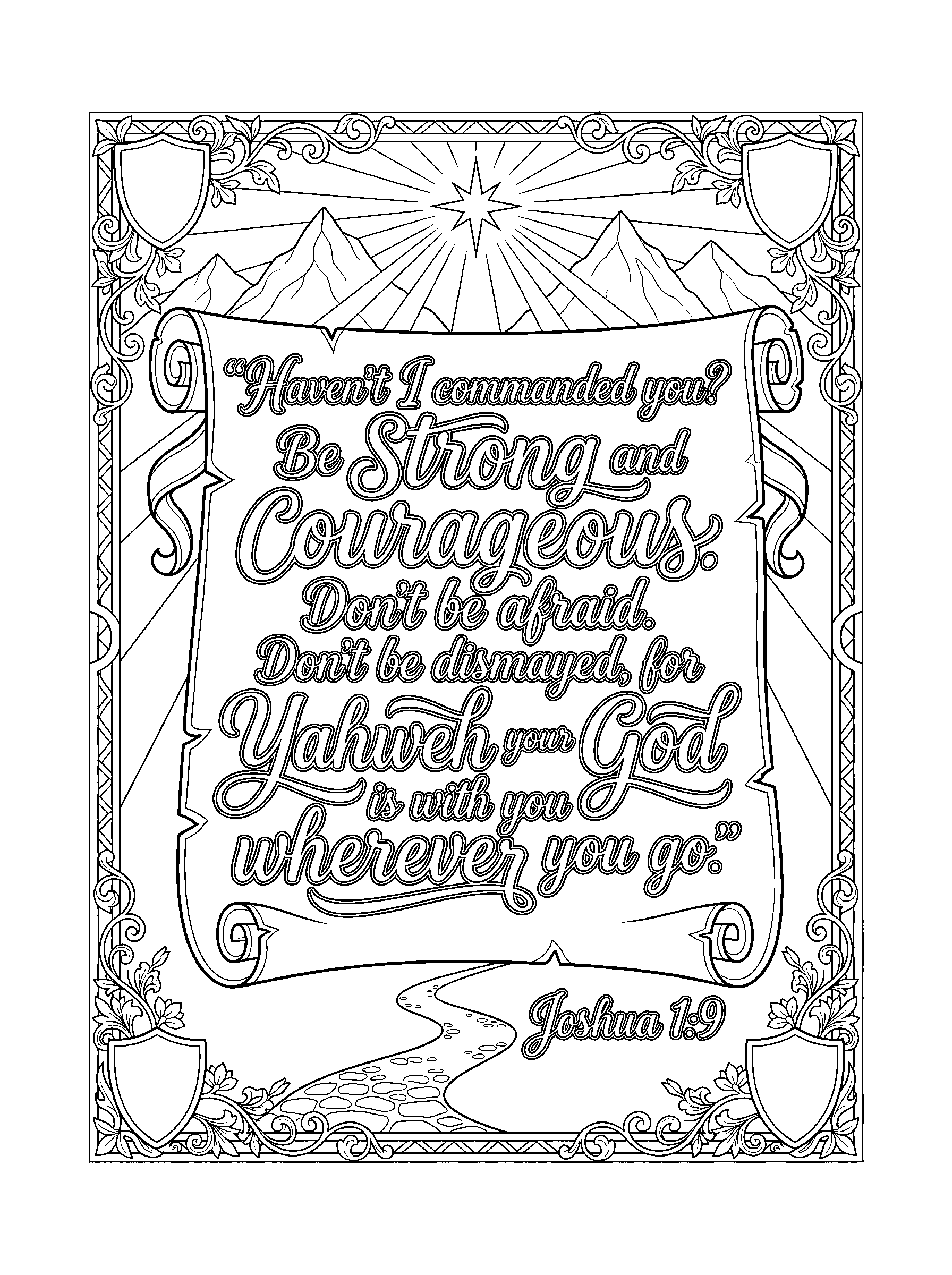 Joshua 1:9 Coloring Page