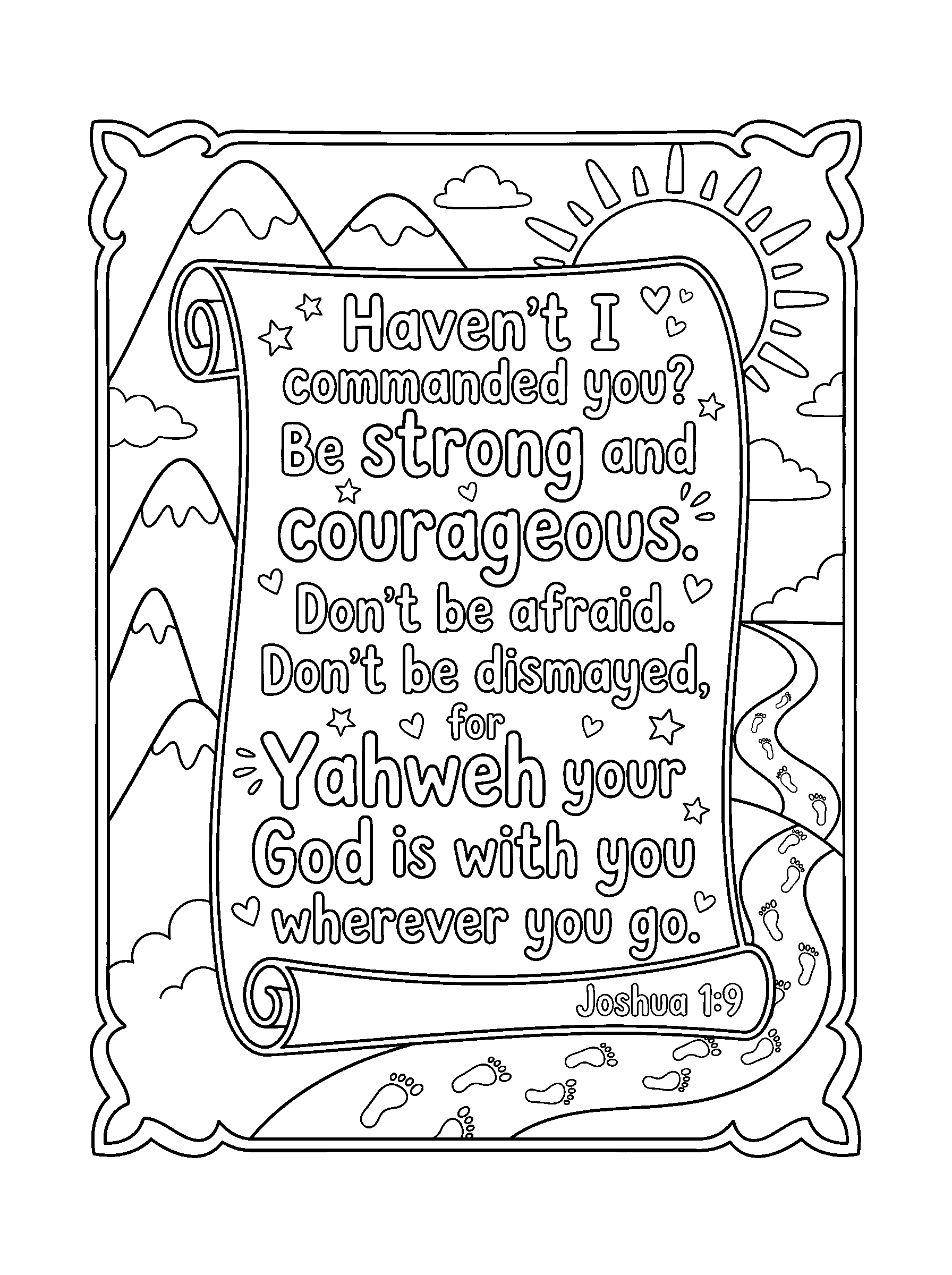 Joshua 1:9 Coloring Page