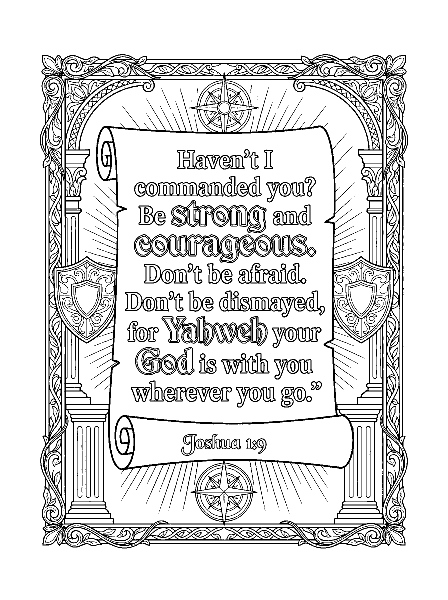 Joshua 1:9 Coloring Page