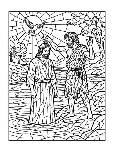 Matthew 3:13 Coloring Page