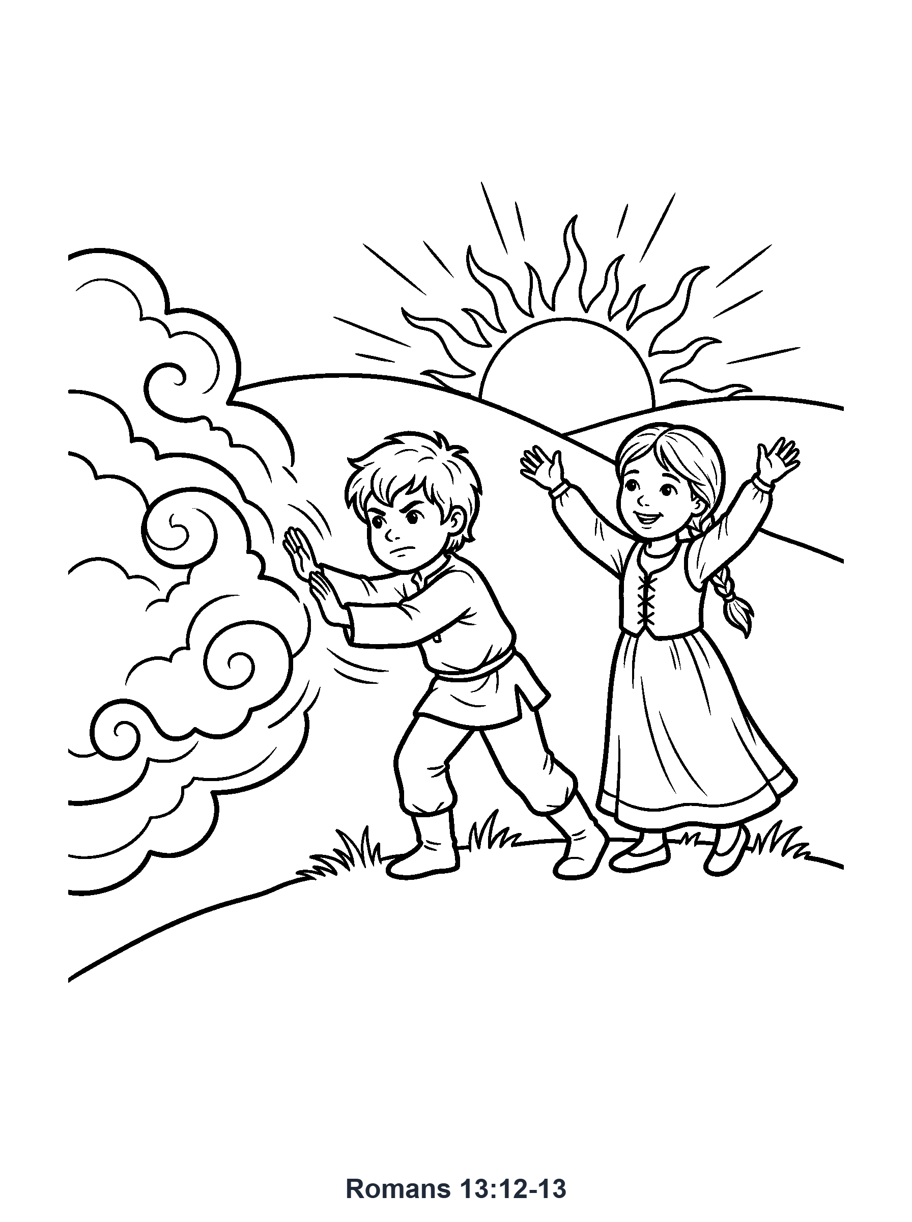 Romans 13:12-13 Coloring Page