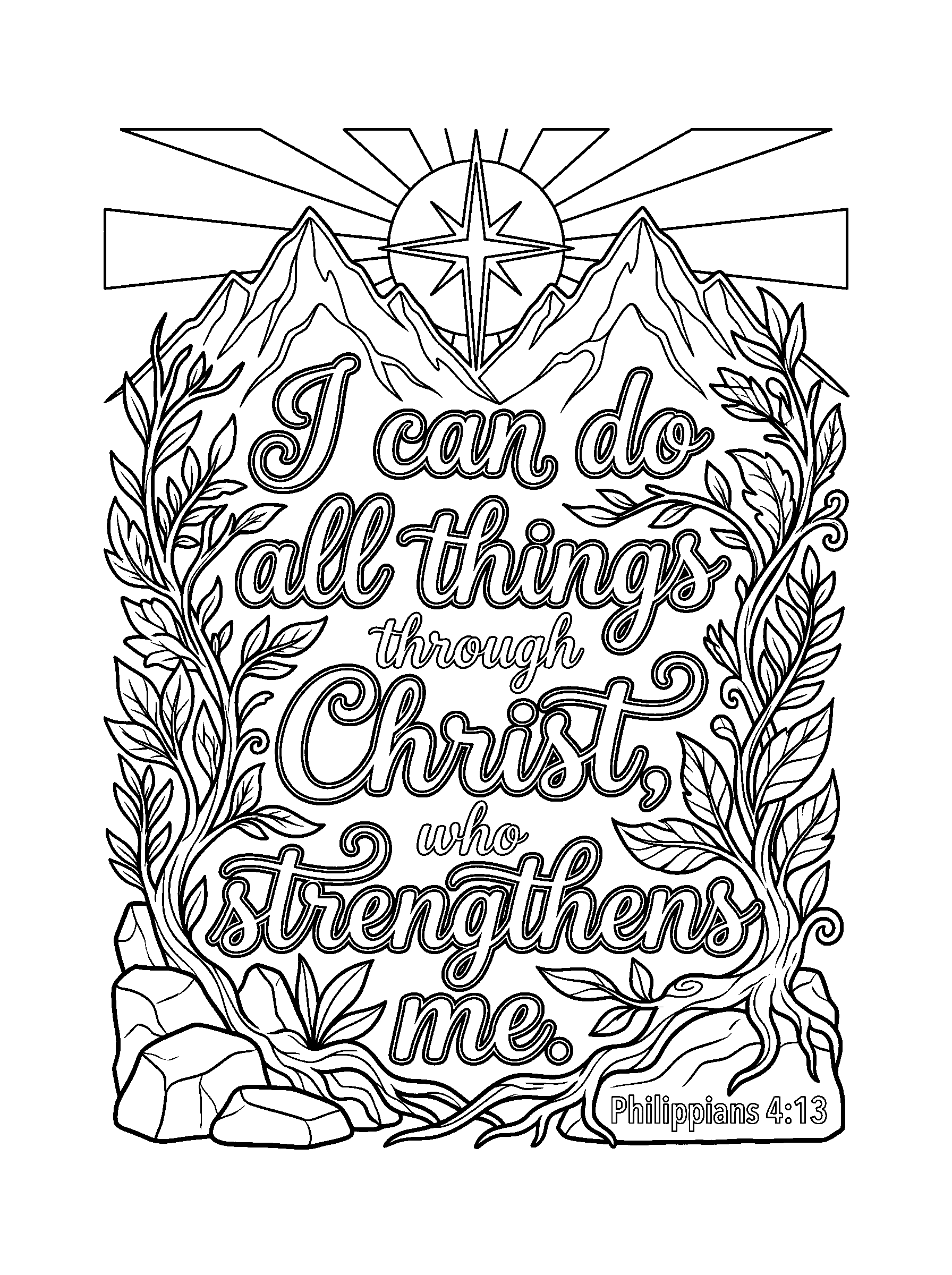 Philippians 4:13 Coloring Page