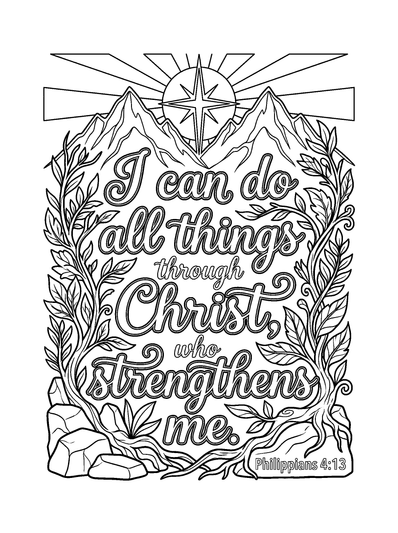 Philippians 4:13 Coloring Page