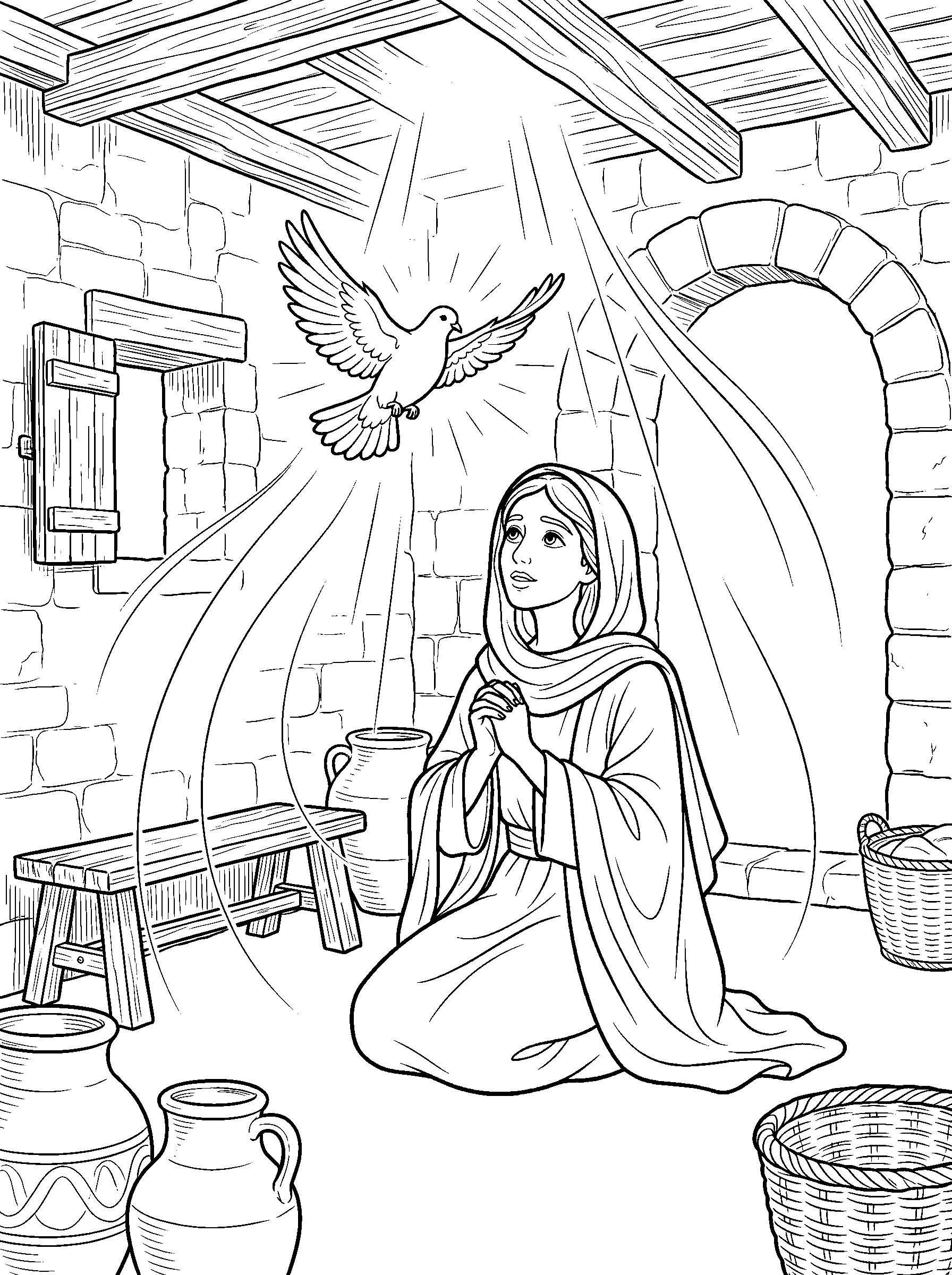 Luke 1:35 Coloring Page