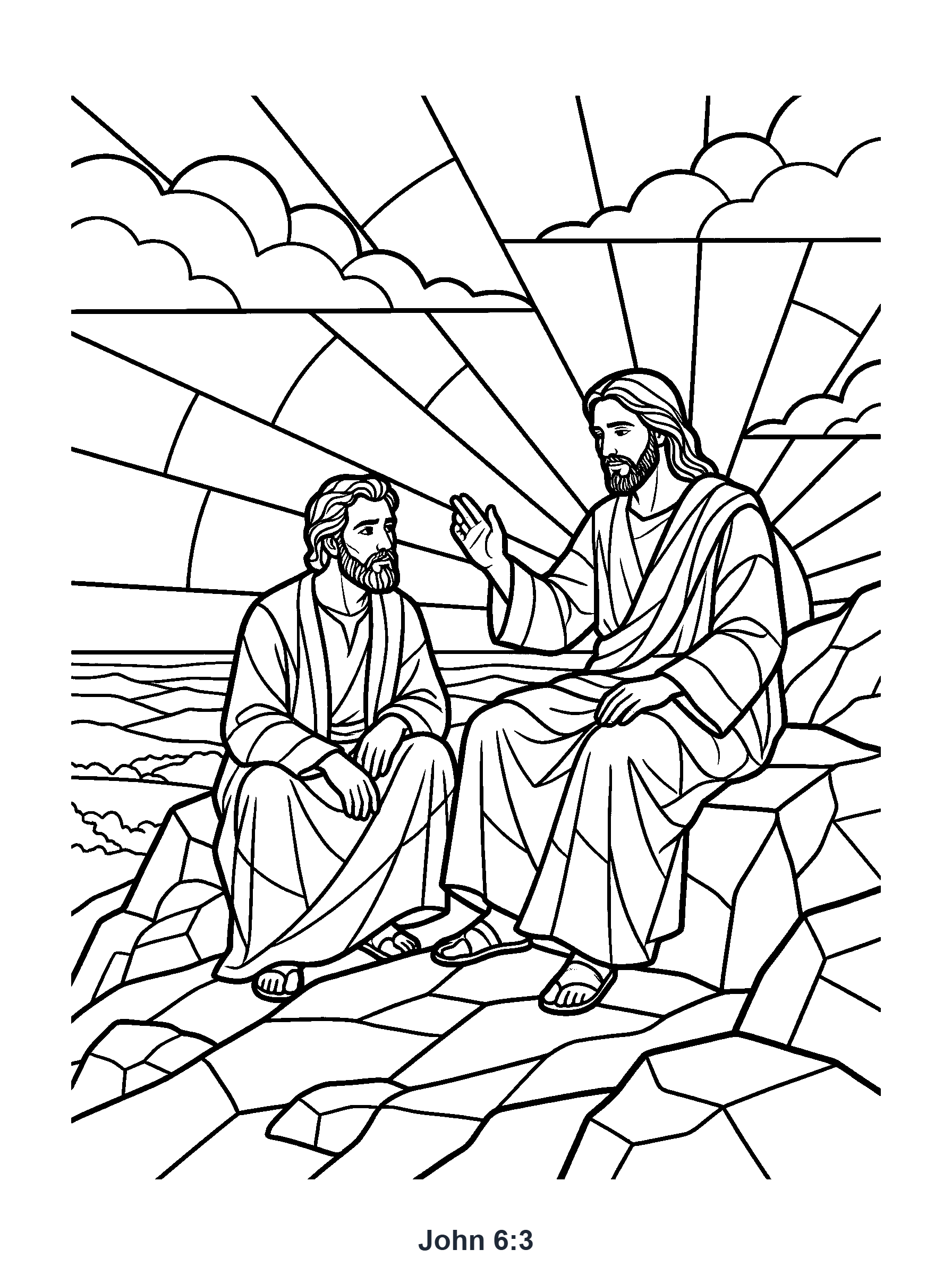 John 6:3 Coloring Page