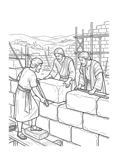 1 Kings 6:7 Coloring Page