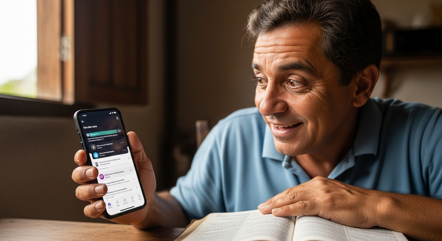 Screenshot do aplicativo Bíblia Interativa com IA