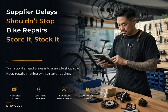 Don’t Let Supplier Lead Times Stall Repairs: Supplier Scorecards, Safety‑Stock Rules, and Multi‑Source Buying for Bike Shops