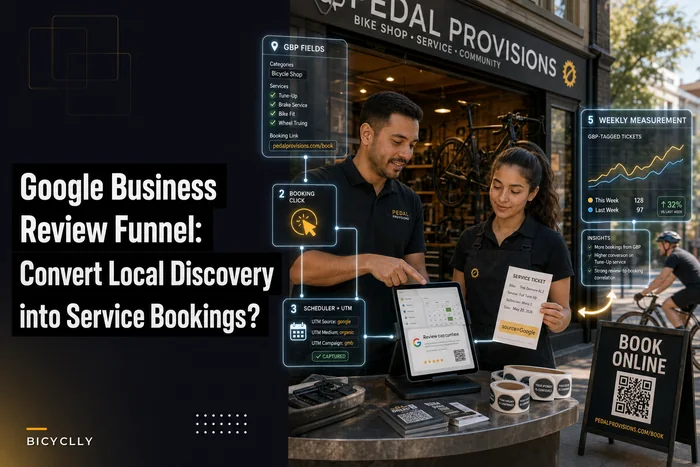 Google Business and Review Funnel to Increase Bike Shop Service Bookings