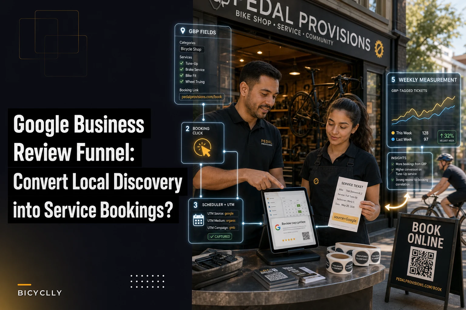 Google Business and Review Funnel to Increase Bike Shop Service Bookings