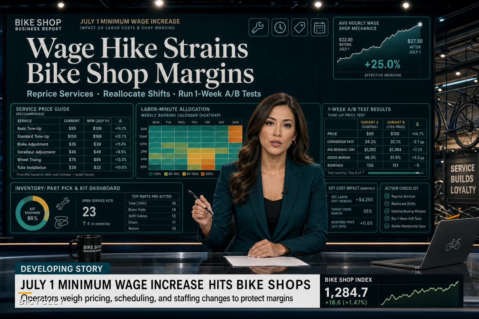 How Bike Shops Should Adjust Service Pricing, Schedules, and Staffing for July 1 Wage Hikes
