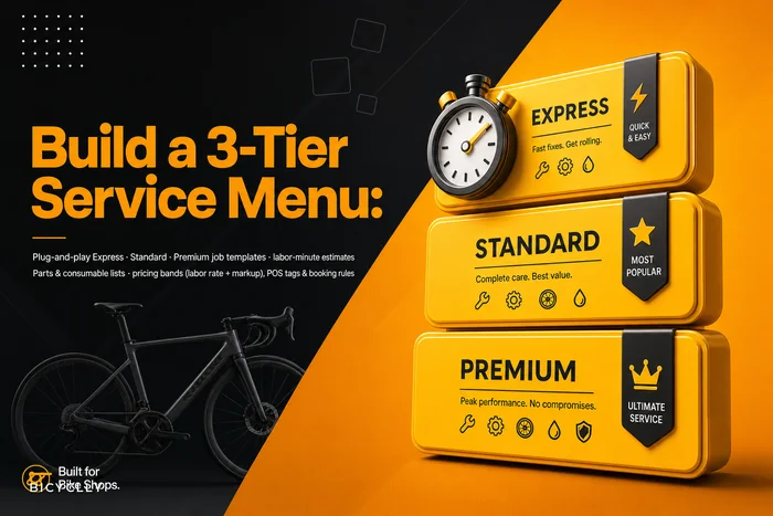 How to Build a 3‑Tier Cycle Service Menu: Job Templates, Time Estimates, Parts Lists and Pricing Bands