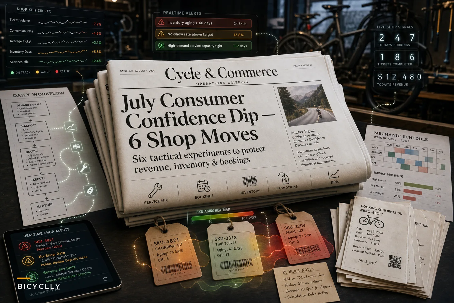 July Consumer Confidence Dip: 6 Tactical Moves Bike Shops Should Make Now to Protect Revenue, Inventory, and Bookings