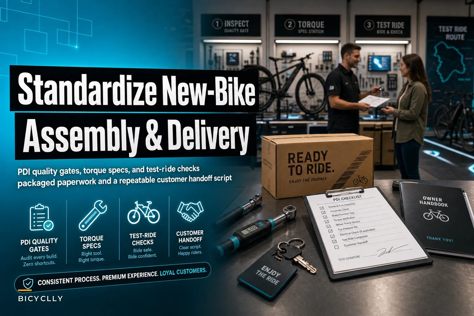 Standardize New‑Bike Assembly and Delivery: PDI Quality Gates, Torque Specs, and a Customer Handoff Script