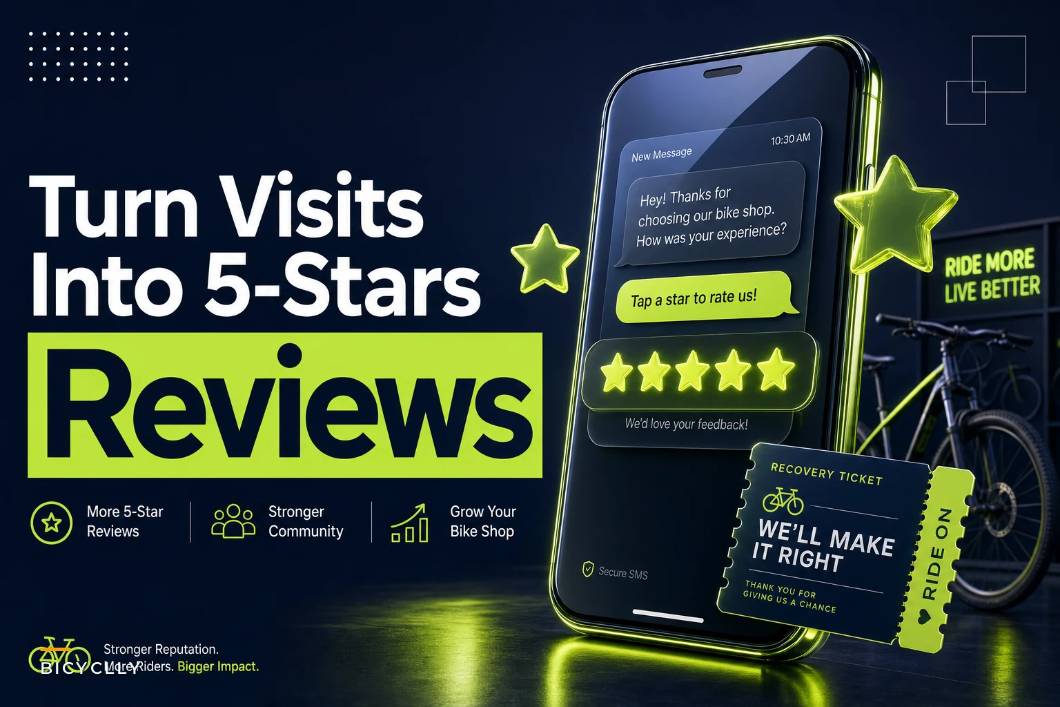 Turn Service Visits into 5-Star Reviews: A Two-Step Feedback Funnel and Detractor Recovery for Bike Shops