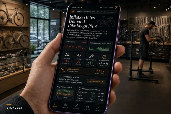When Prices Rise and Riders Hold Back: Practical Inventory, Pricing, and Service‑Booking Moves for Bike Shops