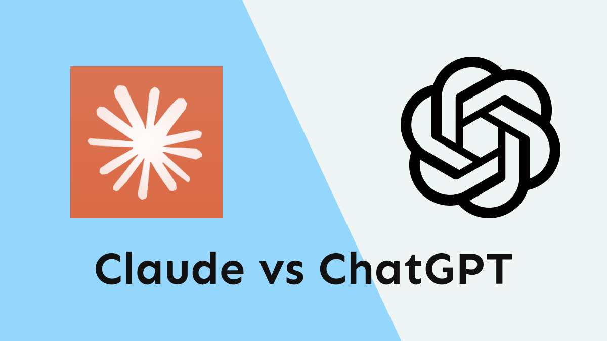 Graphic labeled “Claude vs ChatGPT” showing the Claude and ChatGPT logos on a split-color background.