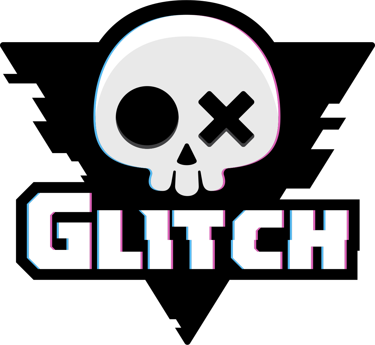GLITCH logo with a stylized skull above the word “GLITCH.”