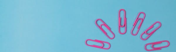 paperclips on a blue background