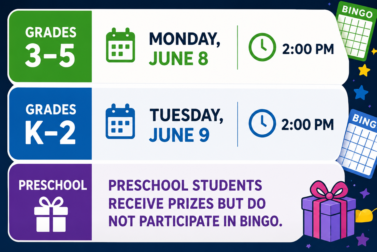 event schedule