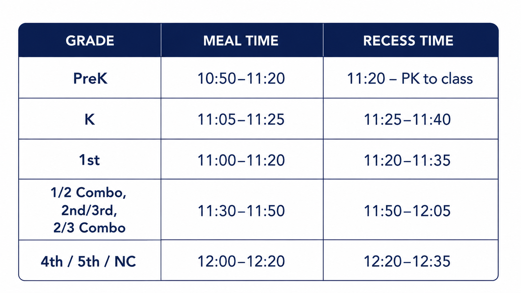 schedule for BBQ