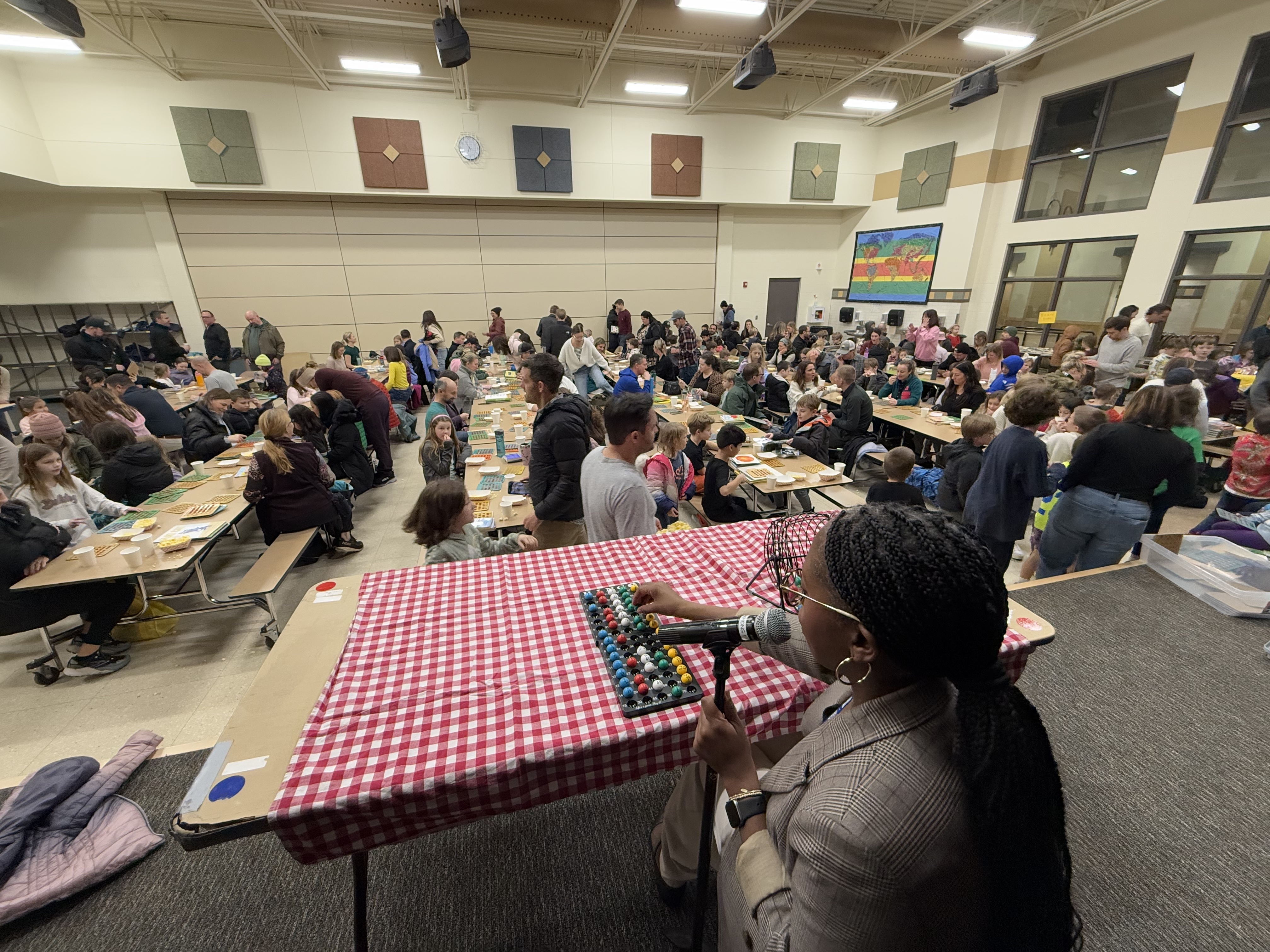 Families playing bingo