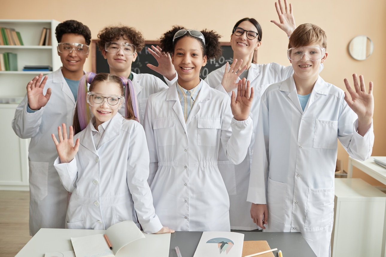 Kids in labcoats