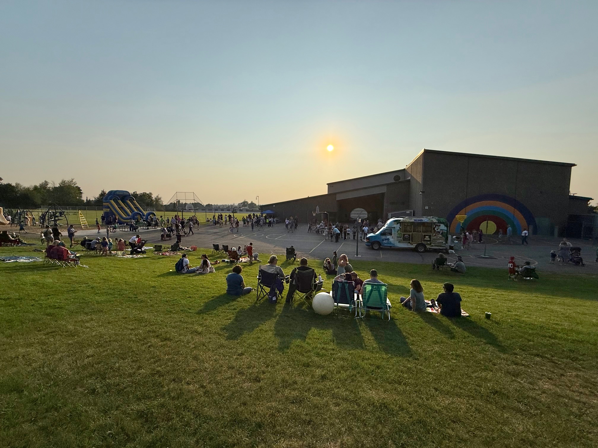 Kids playing in the grass