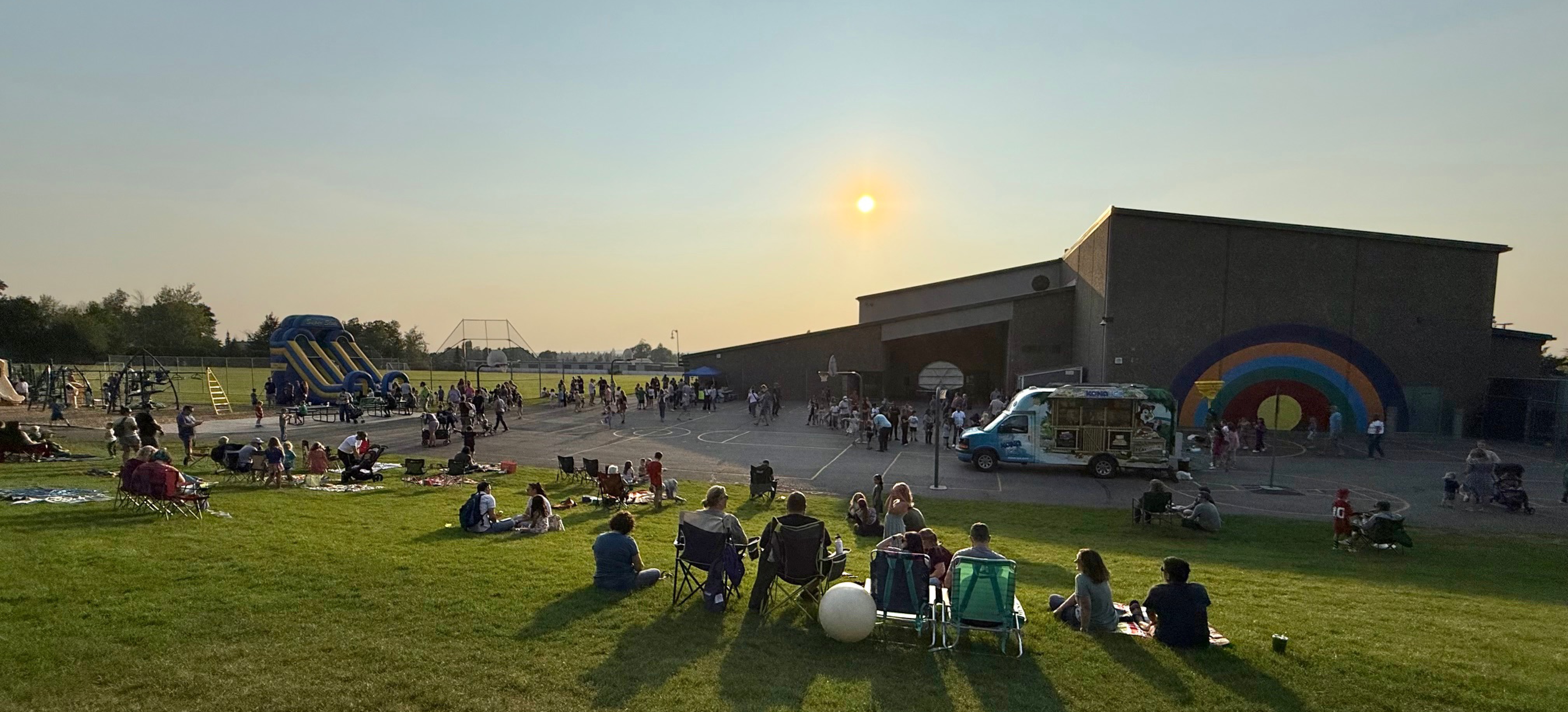 Kids playing in the grass