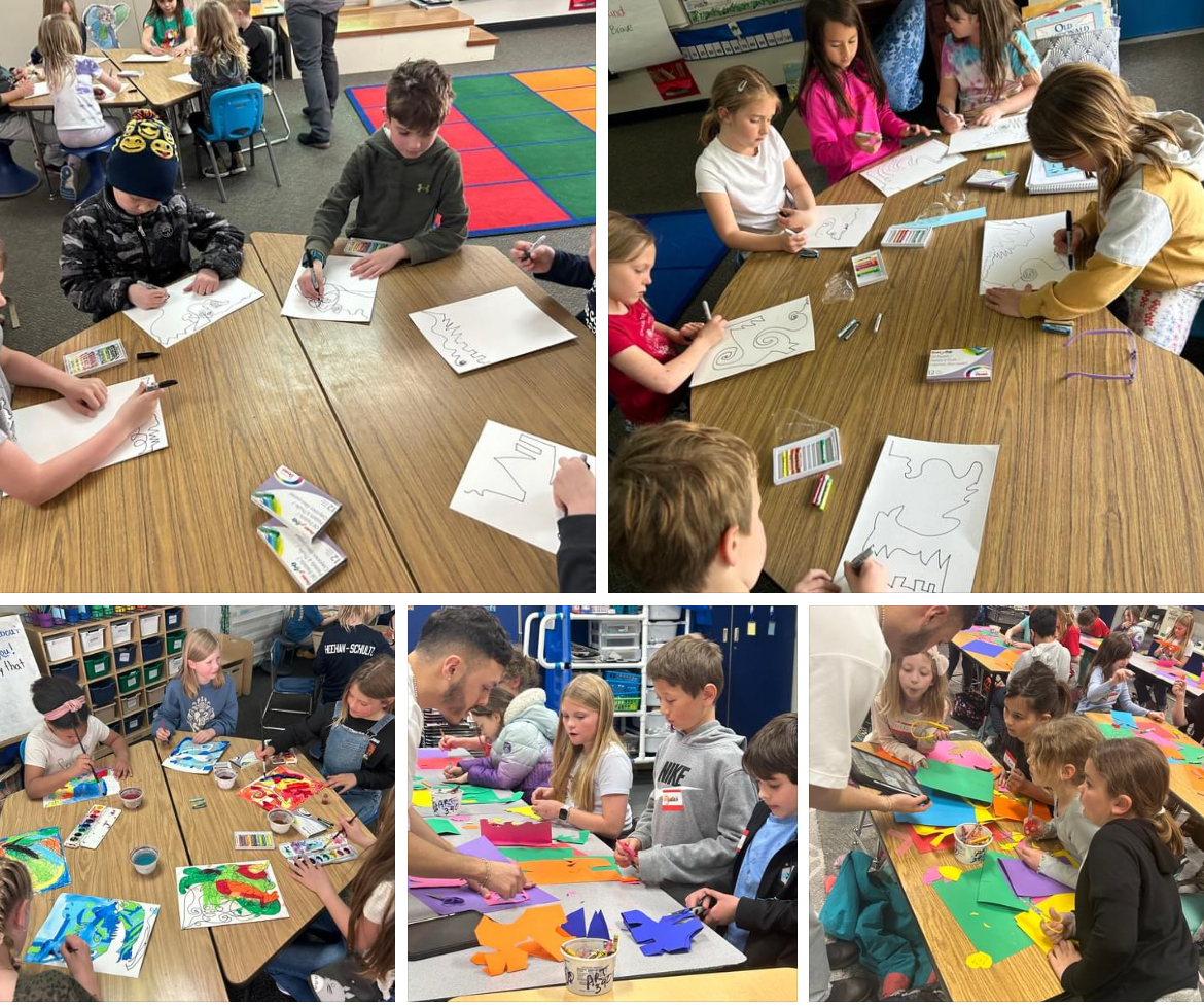 kids at art club