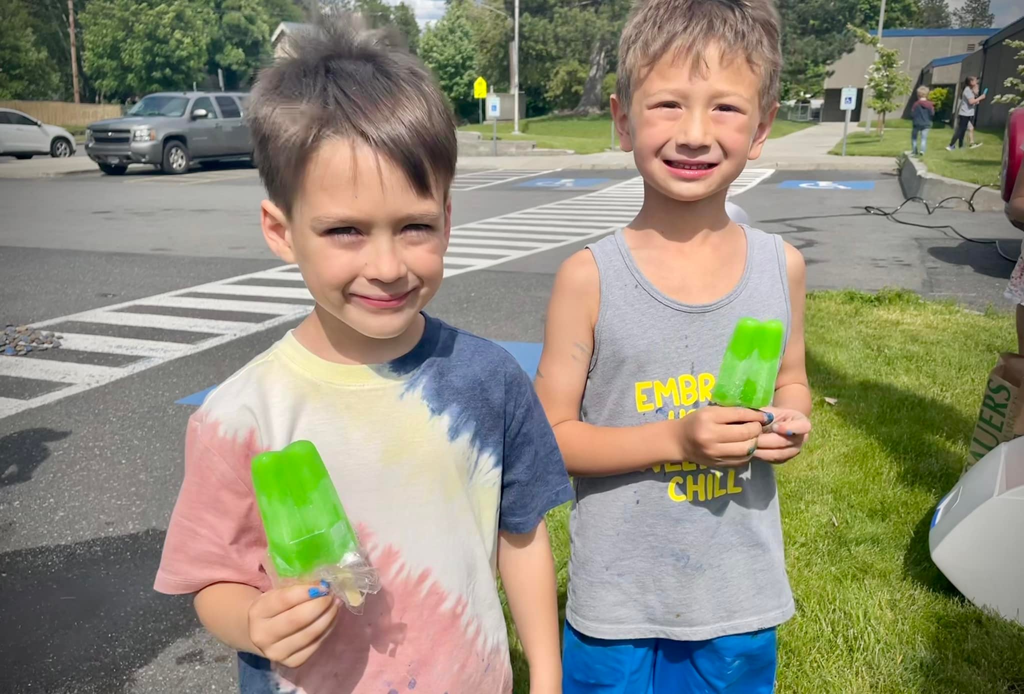 Kids with popsicles