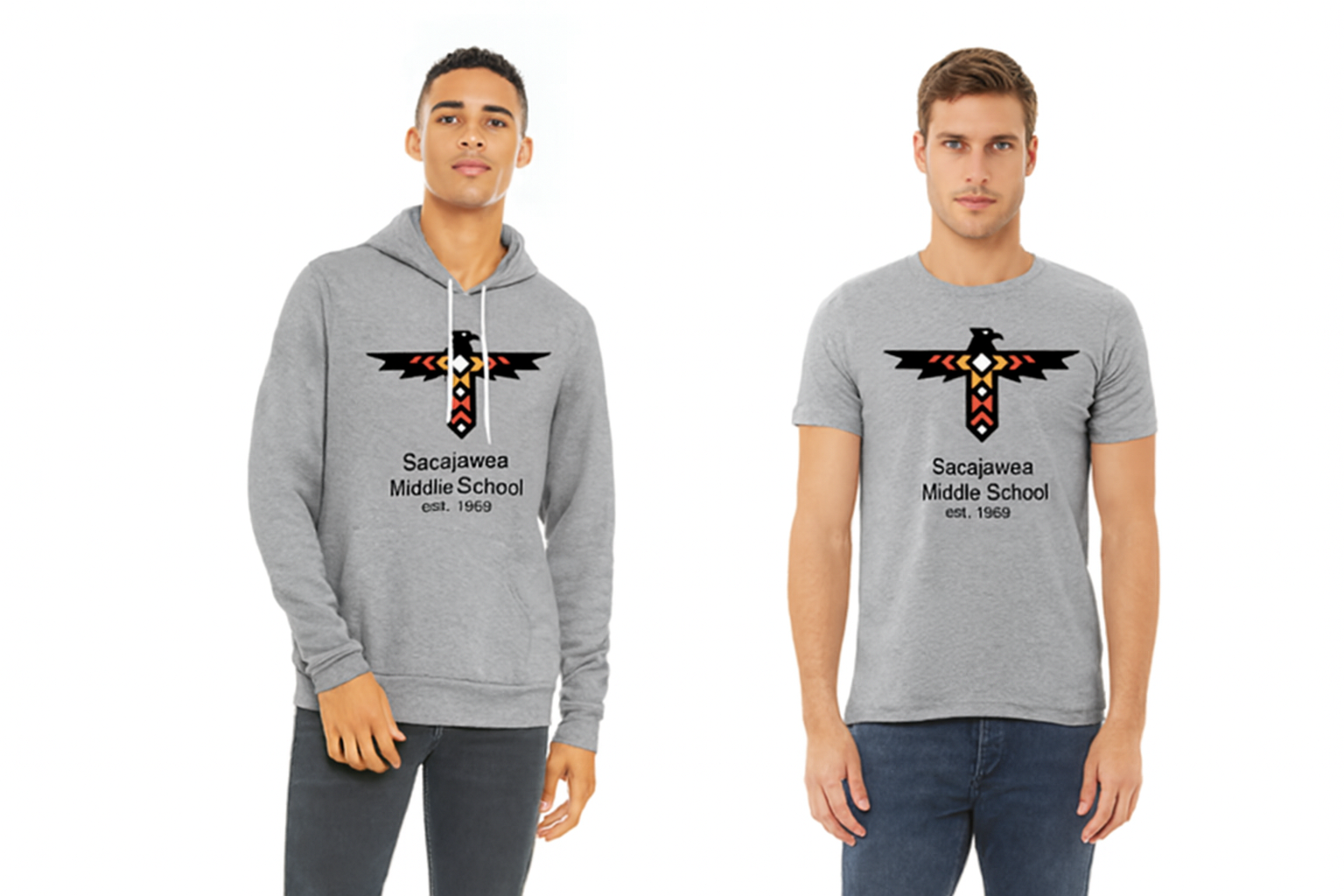 2 guys wearing spirit wear