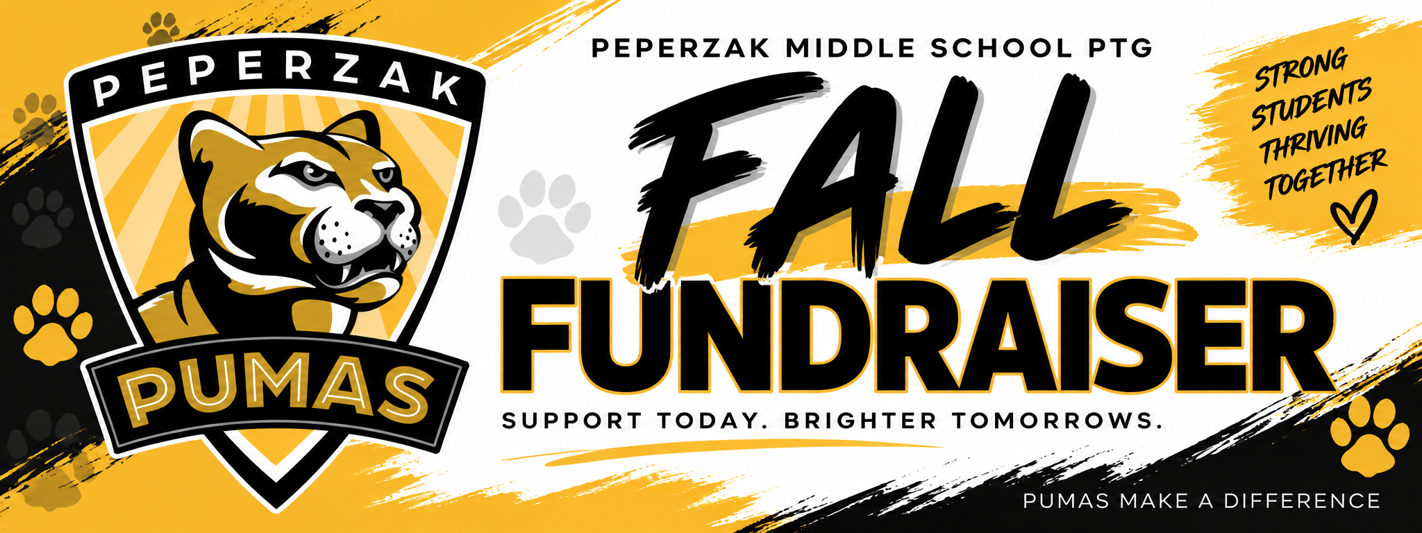 fall fundraiser graphic with peperzak pumas graphic