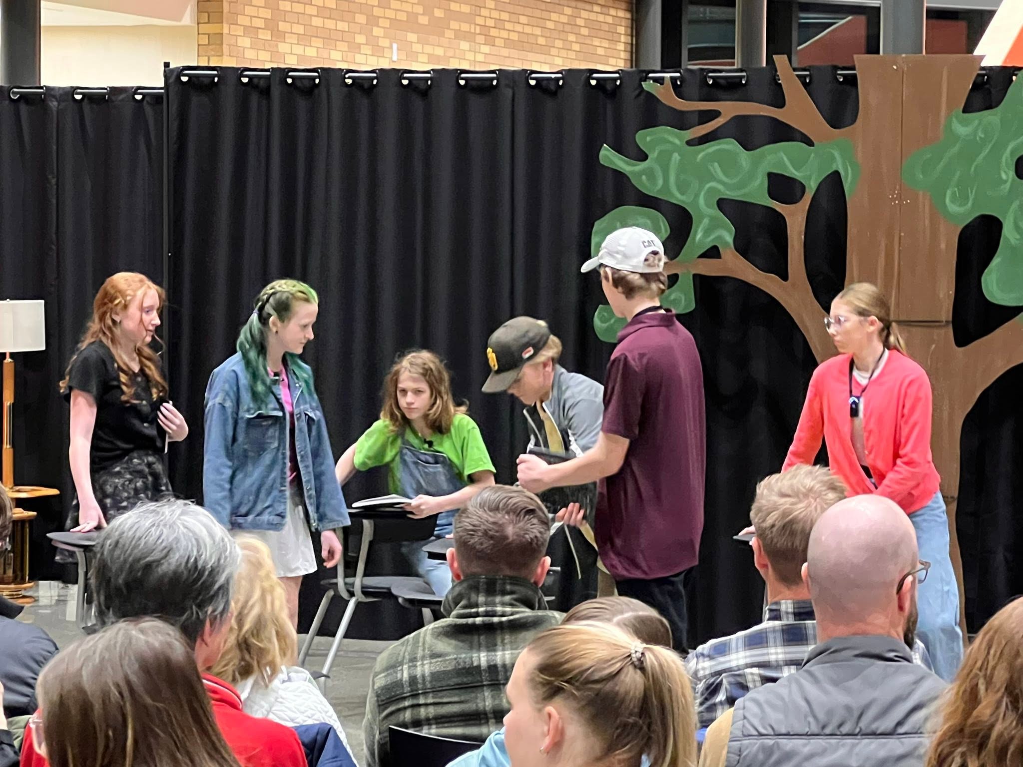 drama students on stage