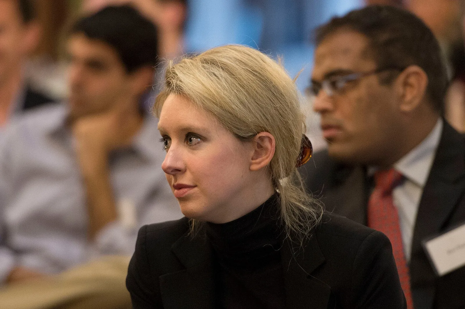 Elizabeth Holmes at a 2013 discussion on nuclear nonproliferation. (Photo: Glenn Fawcett, U.S. Department of Defense, public domain, via Wikimedia Commons)