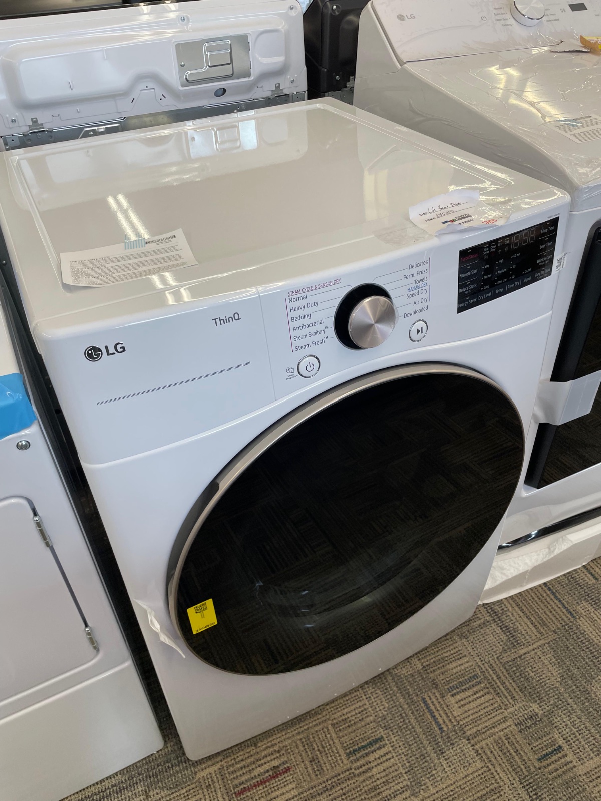 LG True Steam 7.4-cu ft Stackable Steam Cycle Smart Electric Dryer (White) ENERGY STAR