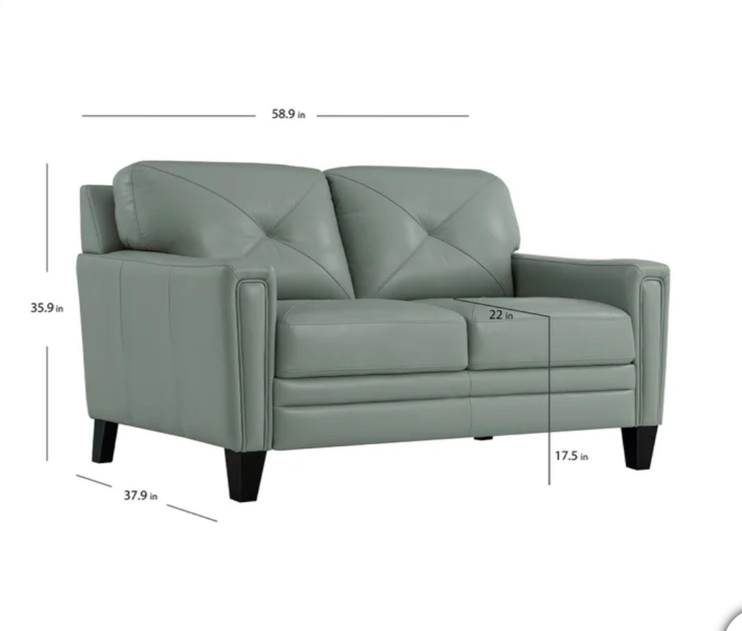 Atmore Top Grain Leather Loveseat — photo 3