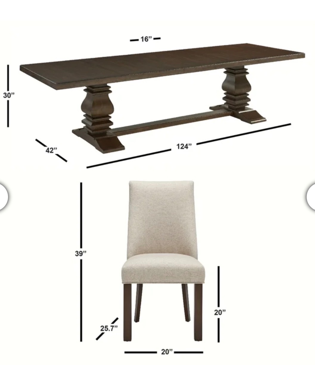 Erma Dining Set 9 piece — photo 3