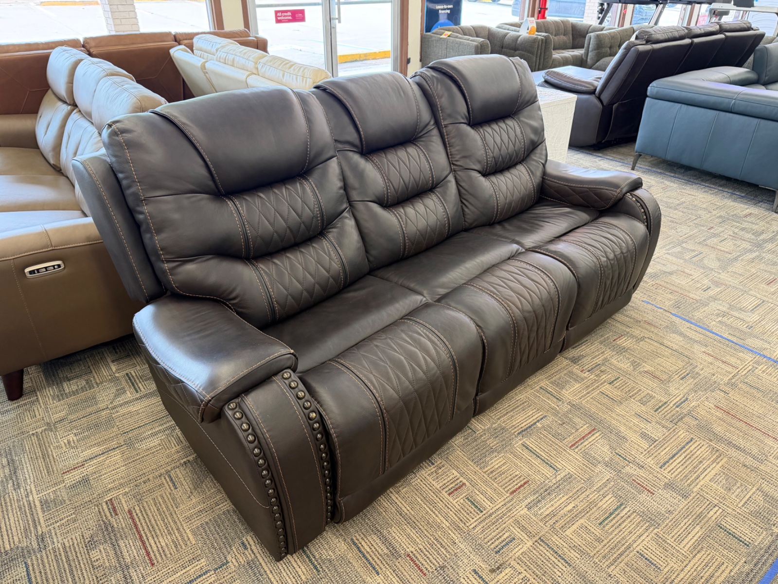 SANDIA LTHR PWR SOFA