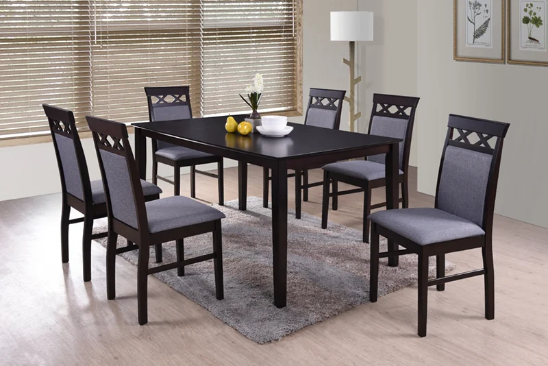 Dark Brown Rectangular Shape Dining Table