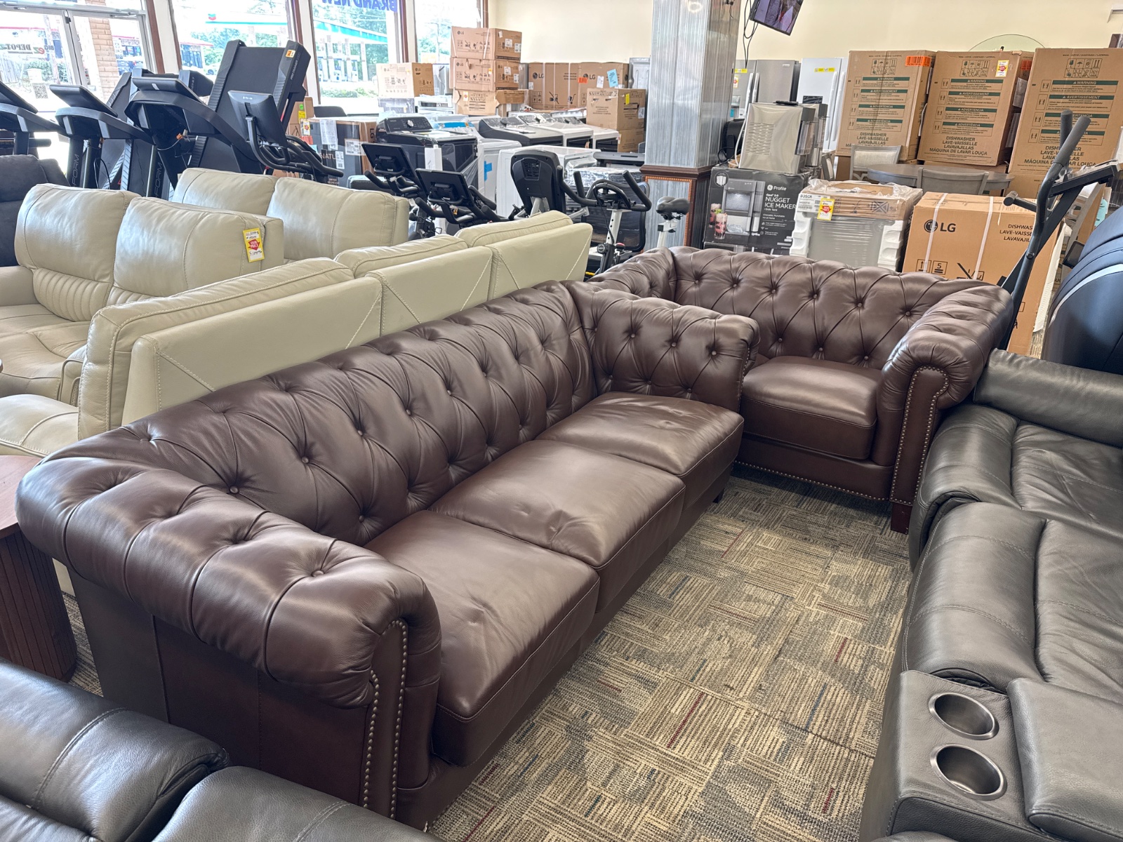 BALDWIN LEATHER SOFA AND