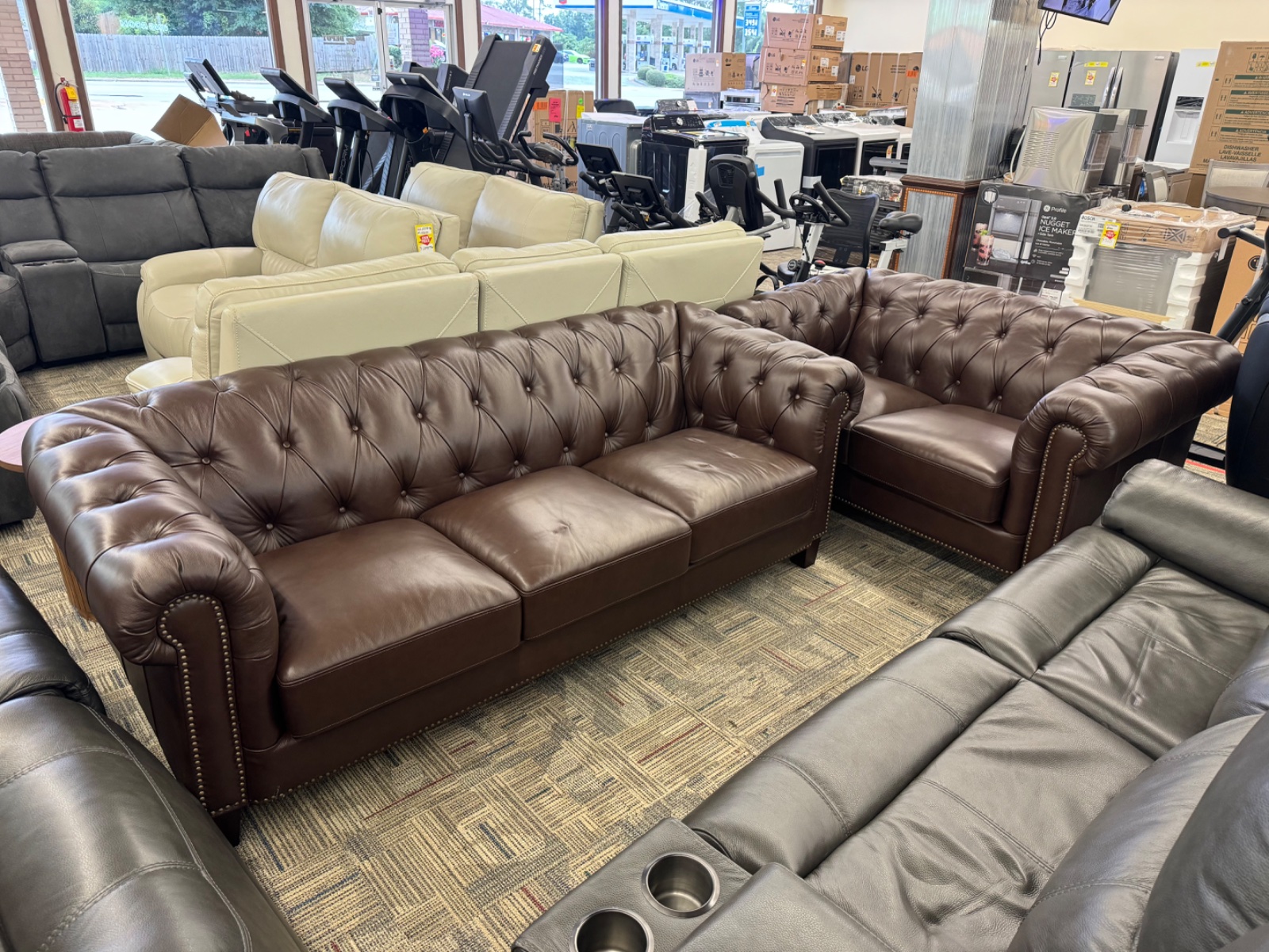 BALDWIN LEATHER SOFA AND