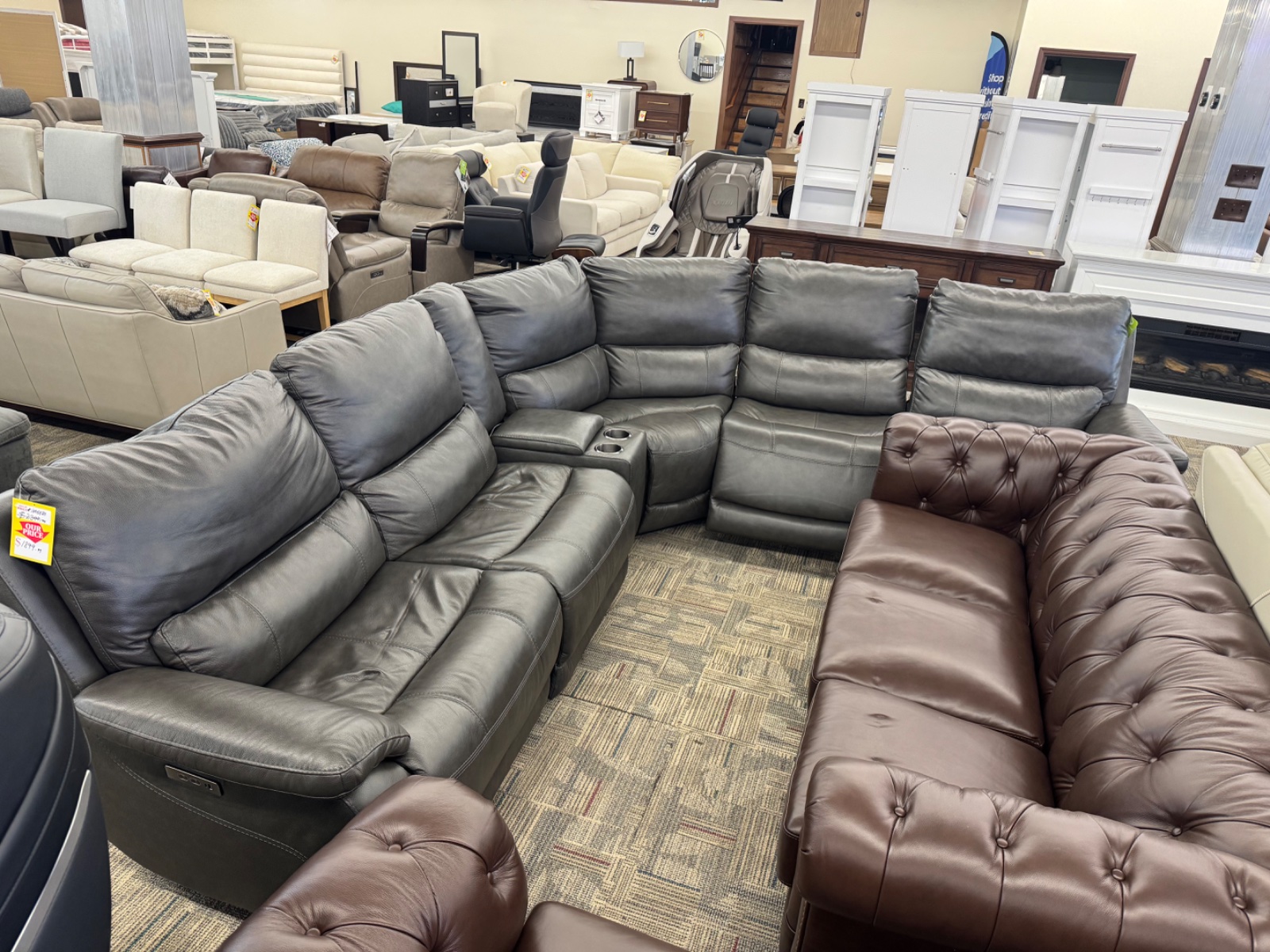 WYLDER LTHR PWR SECTIONAL